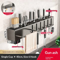 Wall Mounted Kitchen Knife and Chopstick Holder - Stainless Steel