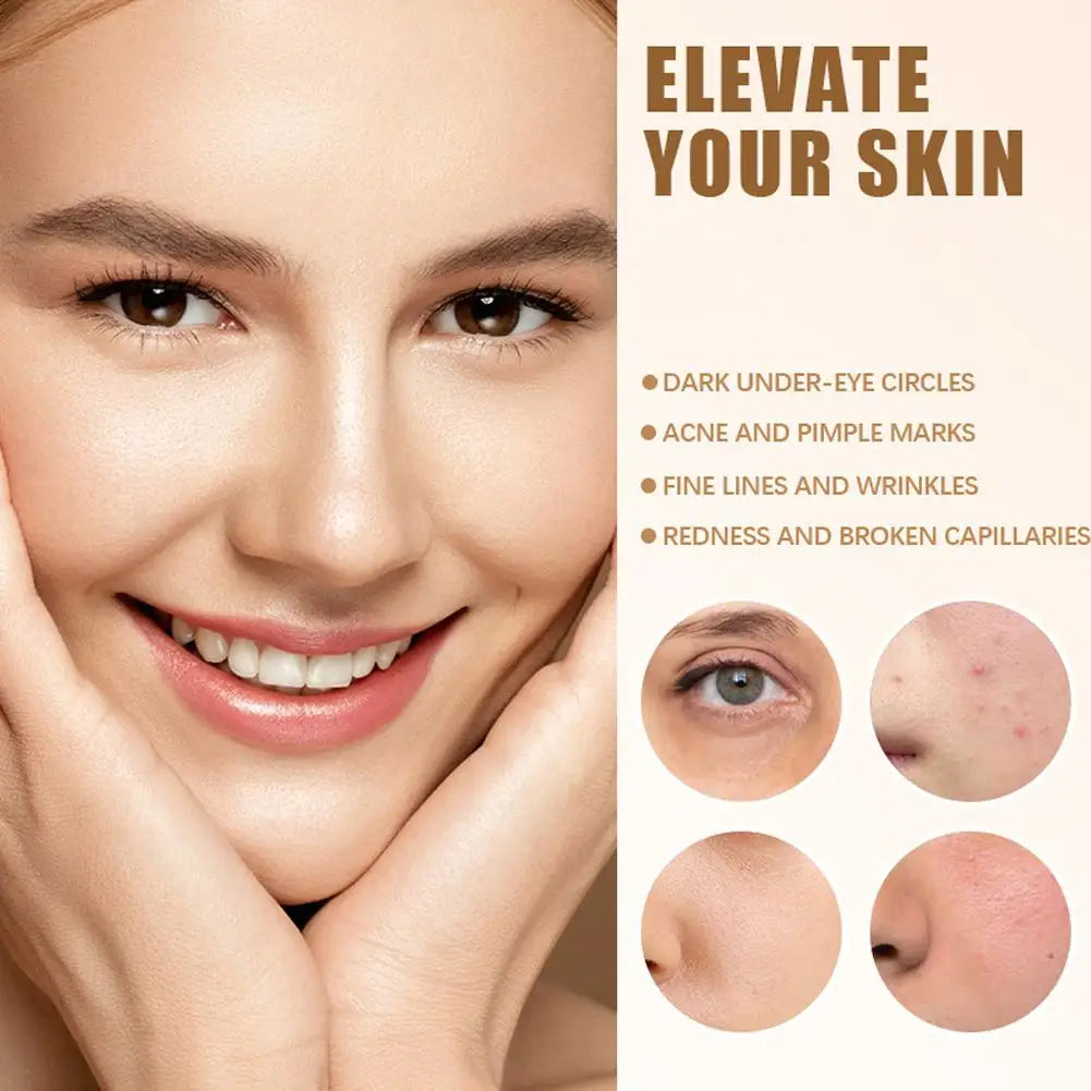 Korean Brand Natural Lasting Concealer Matte Oil Control High Cover Tears Acne Marks Spots Waterproof Liquid Foundation Makeup