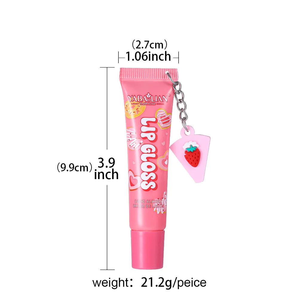 6 Colors Random Hair Moisturizing Fruit Scent Lip Gloss Long-Lasting Waterproof Liquid Lipstick Makeup Valentine's Day Gift