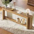 70" Console Table, Narrow Long Sofa Table with Open Storage, Easy Assembly for Entryway & Living Room, Light Brown, Customized
