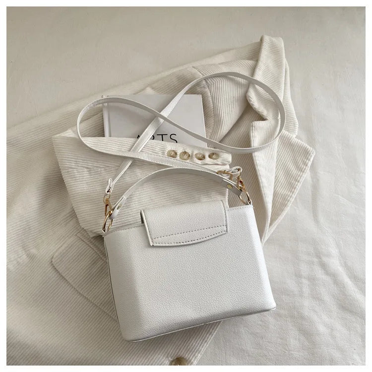 Minimalist Square Shoulder Bag - Women's PU Crossbody Handbag