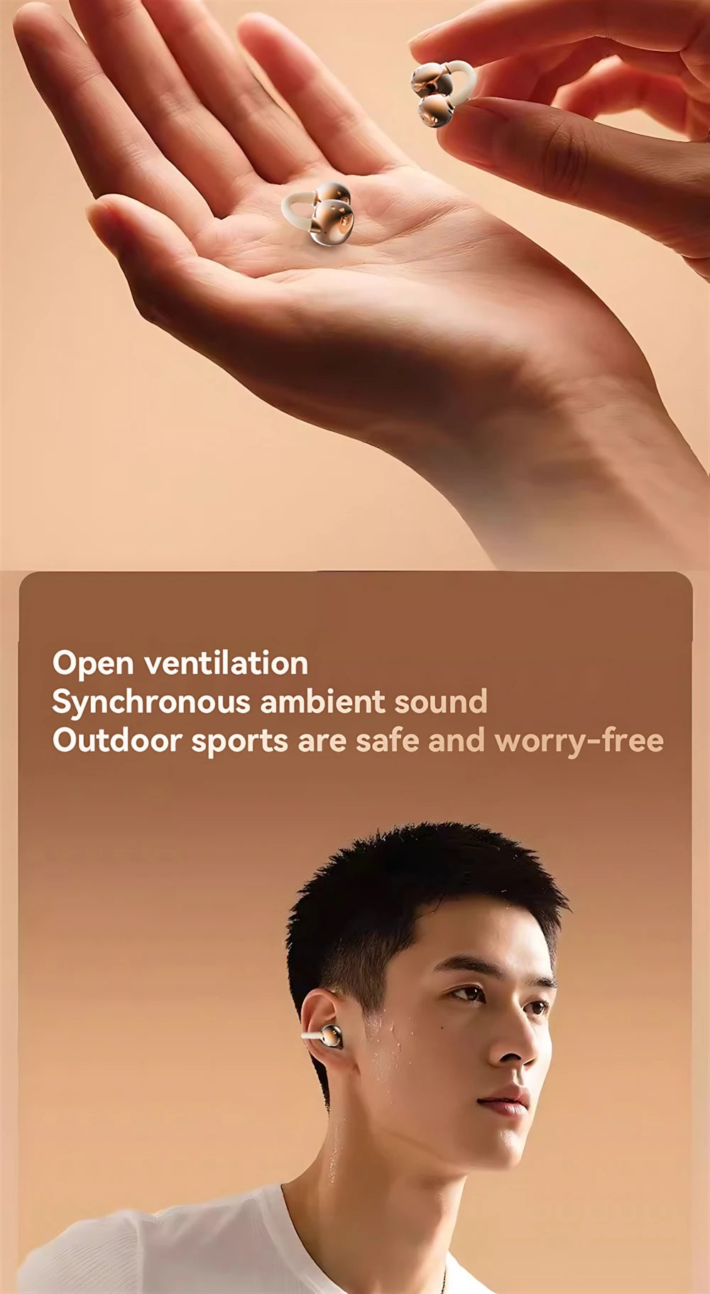 Twin Earphone Open In-ear Type HIFI Bass 2in1 Low-Latency Game Headset High-definition Electric Quantity Digital Display Earplug