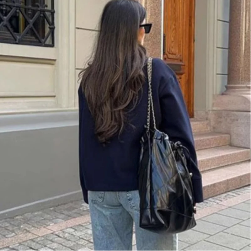 Stand Collar Women Winter Woolen Coat 2025 Spring Single Breasted Loose Female Long Sleeve Jacket Office Lady Street Short Coats