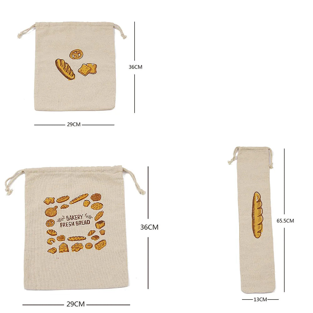 Bolsas de lino de algodón para pan, bolsas reutilizables con cordón para pan de molde, bolsas de lino para almacenar pan artesanal, bolsas de lino para baguette, se puede imprimir el logotipo