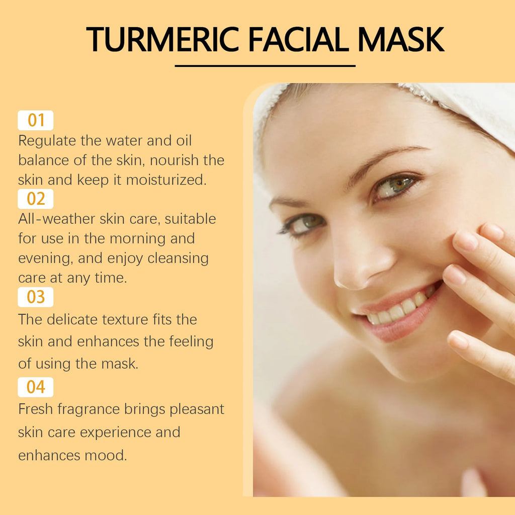 Turmeric Cleanser Oil Control Dark Spot Removal Anti Acne Deep Cleansing Shrink Pore Brightening Moisturizing Vitamin C Cream