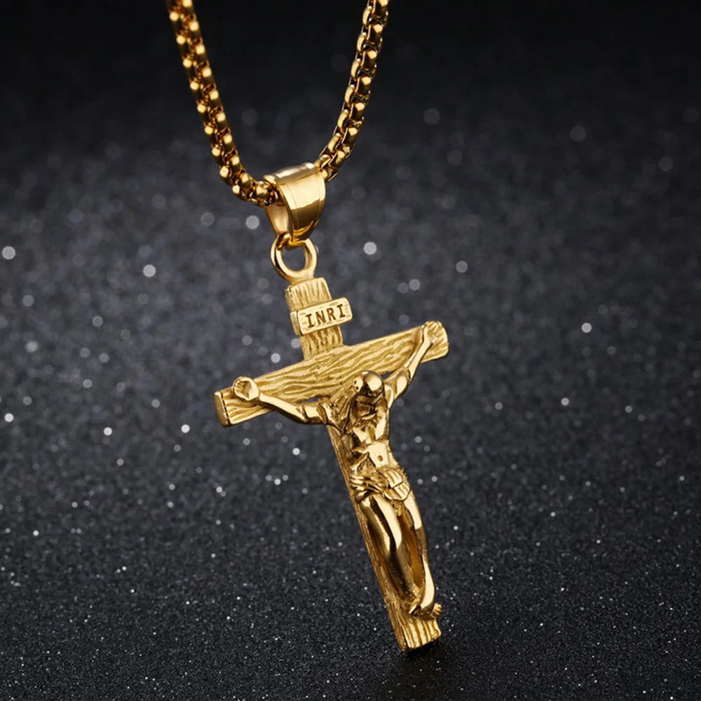 Premium Cross Necklace For Women'S 18K Gold Plated Trendy Gold Cross Pendant Chain For Girls Crucifix Necklace For Women'S Girls