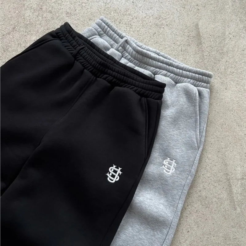 Y2k High Street Zip Embroidery Pattern Men's Hoodies Oversized Loose Sweatshirts Pullover Women Hip Hop Zip Hoodie Vintage Pants