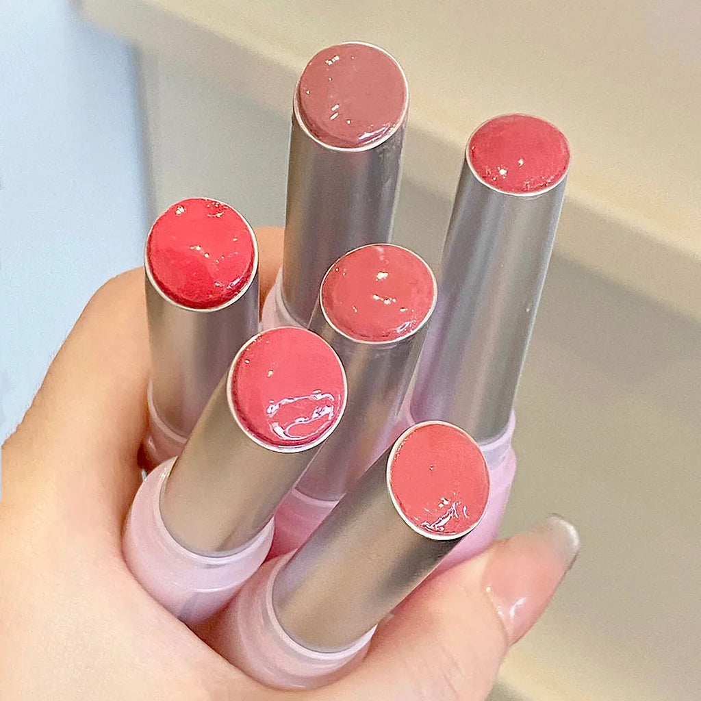 Flower Hydrating Solid Lip Gloss Mirror Shine Lip Honey Moisturizing Glossy Pink Jelly Lip Balm Non Sticky Makeup Lipstick
