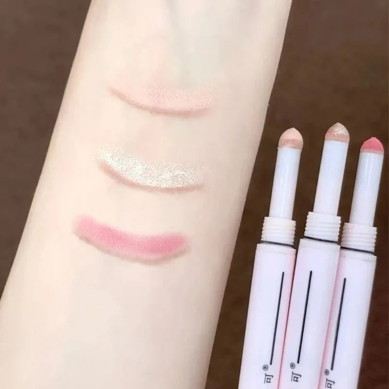 2 In 1 Matte Aegyosal Pen Glitter Brightening Highlight & Shadow Stick Double-end Eye Makeup Lying Silkworm Eyeliner Gel Pencil