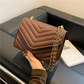 Fashionable Elegant Argyle Quilted Small Square Bag Woven Chain Magnetic Suction Buckle Diagonal Cross Bag Commuter Shoulder Bag