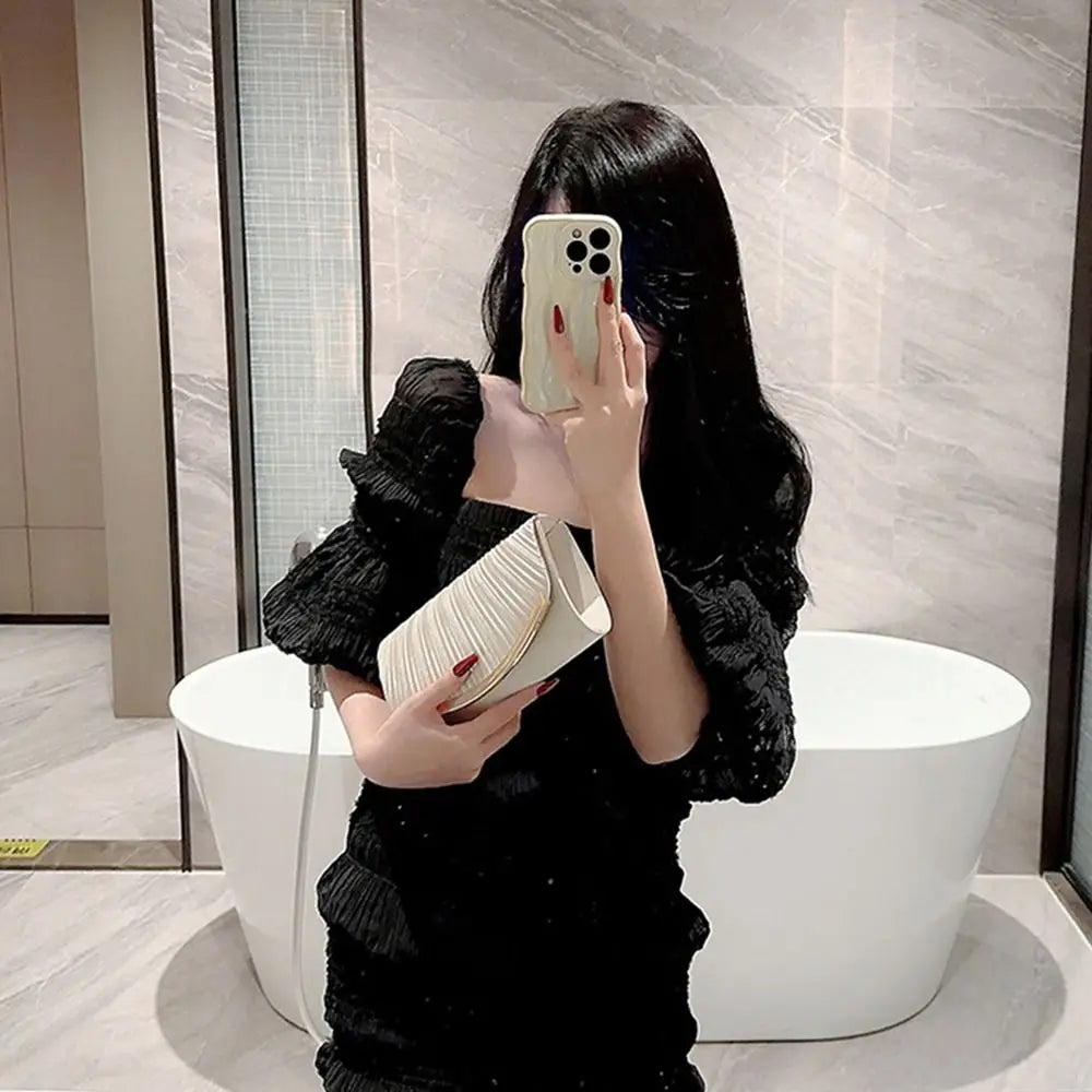 Elegant Glitter Evening Bags Chain Sequins Clutches Shoulder Bag Women Ladies