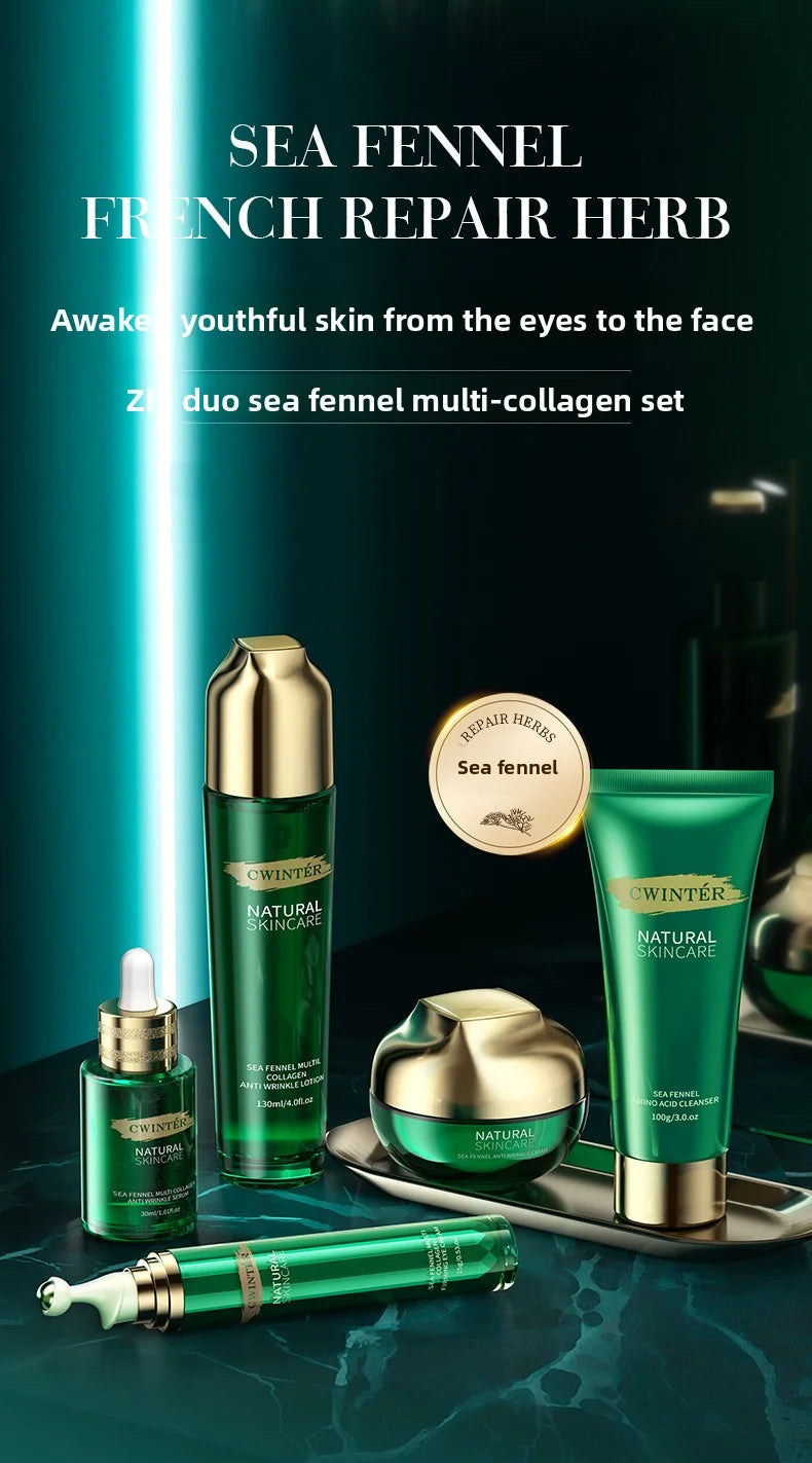 Sea Fennel Multi-Collagen Set Reduces Fine Lines Repairs Skin Hydrates  Brightens Anti-Aging Firming Skincare
