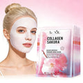 5pcs SADOER Sakura Face Mask Facial Skincare Moisturizing Brightening Hydrating Firming Collagen Facial Masks Face Sheet Mask