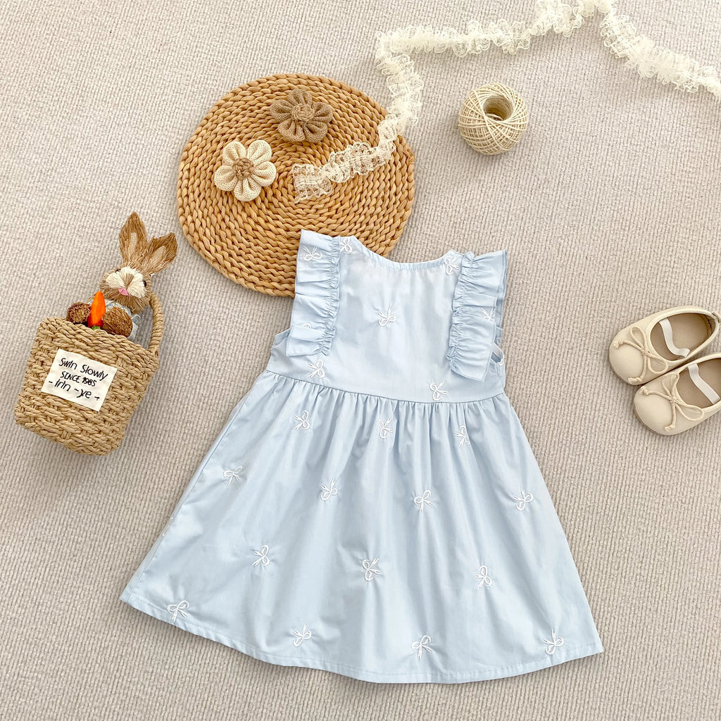 1-6Yrs Summer Girls Dress Baby Clothes Fashion Smocking Stitch Girls Dress Puff Sleeve Floral Cotton Baby Girls Princess Dresses
