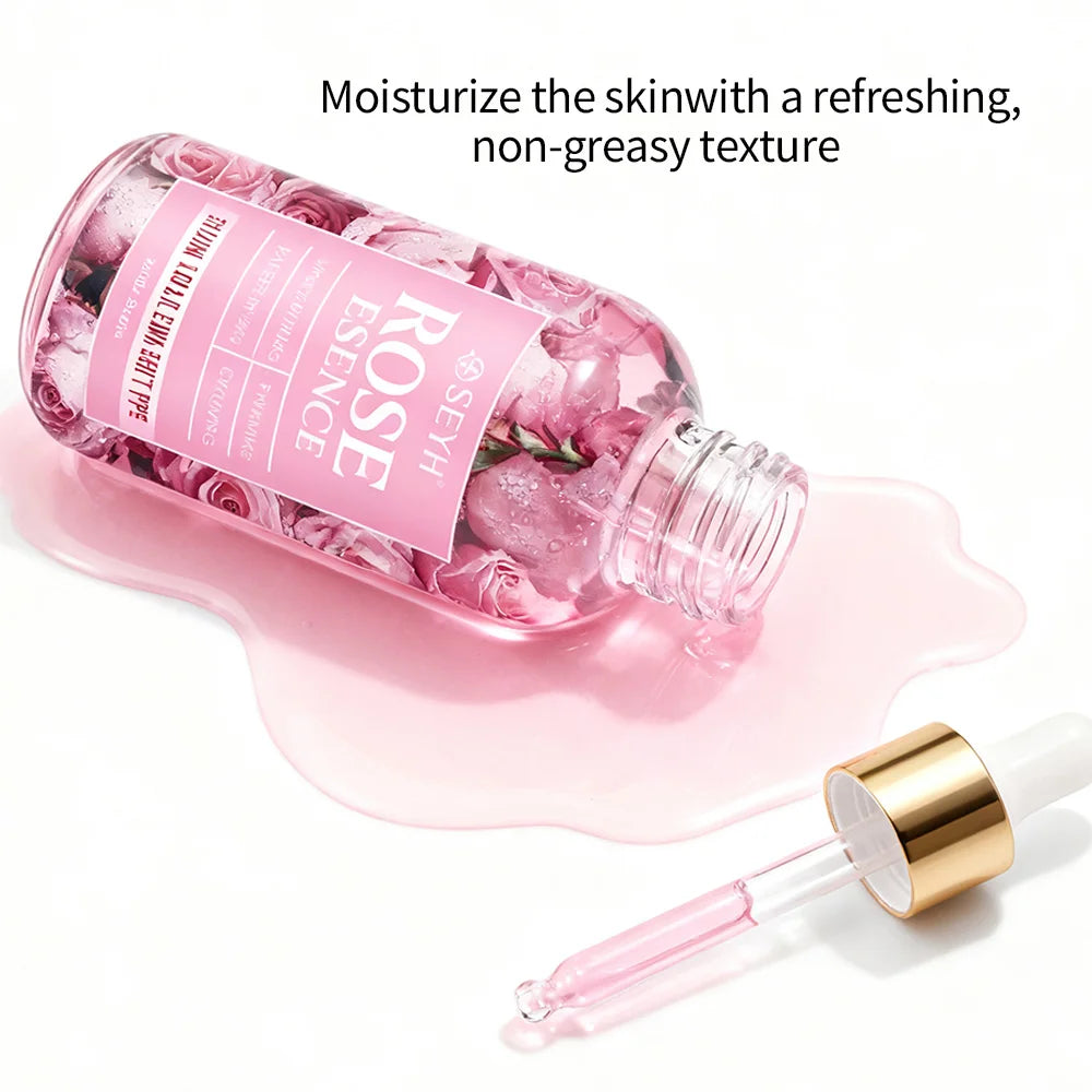 SEYH Rose Hydrating Essence 40ml/60ml - Day And Night Plant Extracts with Aloe Vera Rose Ceramides Retinol Peptides for Elastic