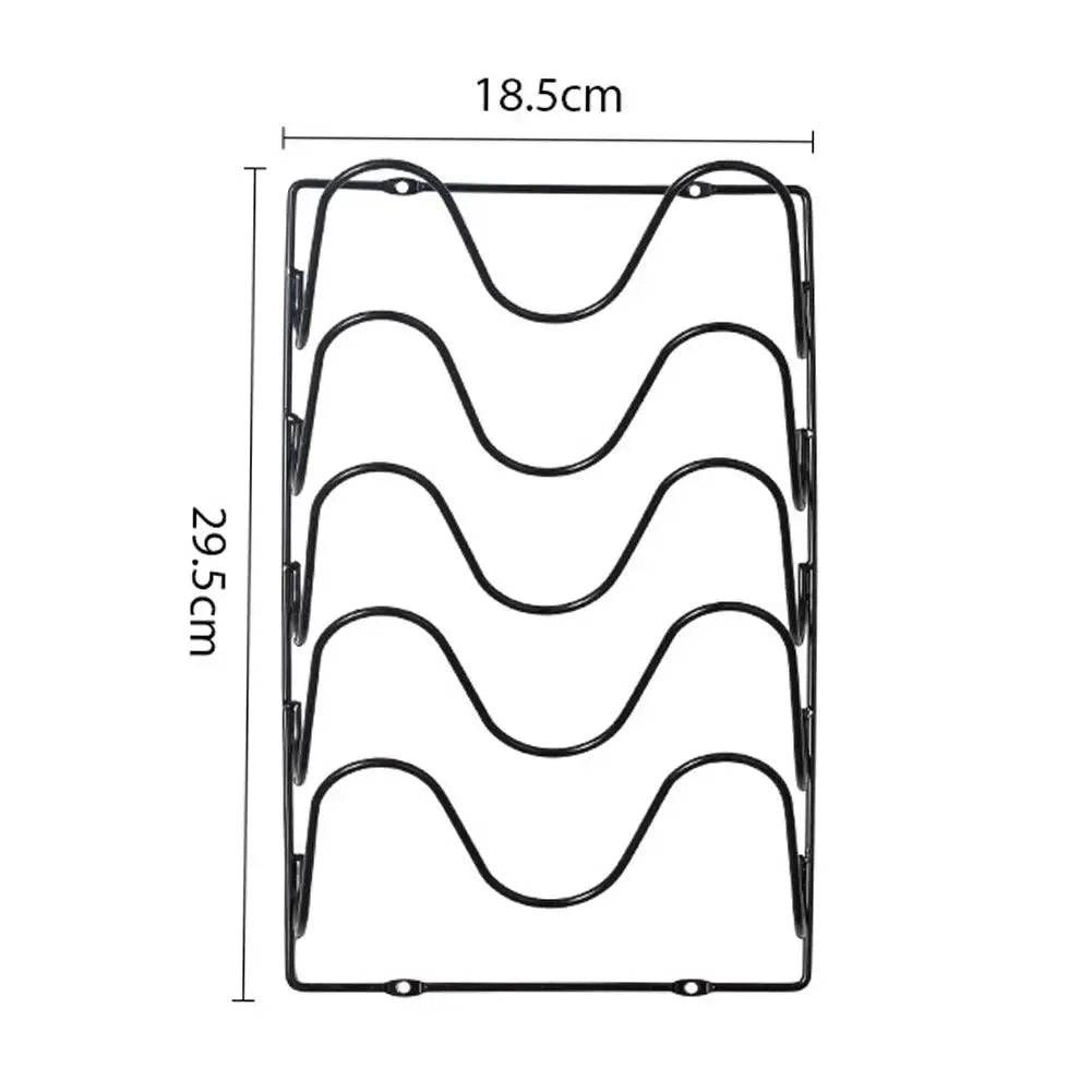 Estante Organizador de Cocina Colgante de Pared para Tapas de Olla, Estante Metálico de Cinco Niveles para Tapas de Olla, Antioxidante, Multifuncional, Estante de Almacenamiento de Tapas de Olla