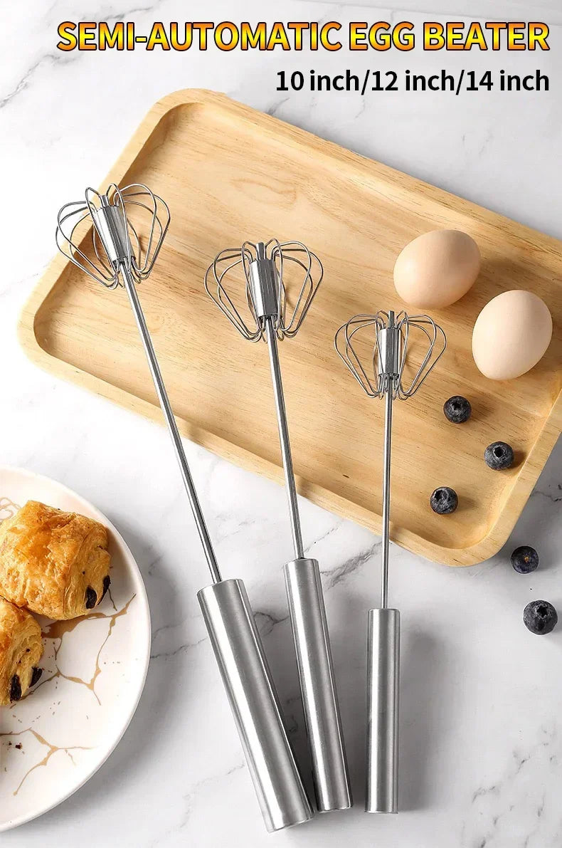 Semi Automatic Egg Beater Manual Rotating Cream Mixer Household Baking Tool Kitchen Gadget for Egg Blending Cake Mixing