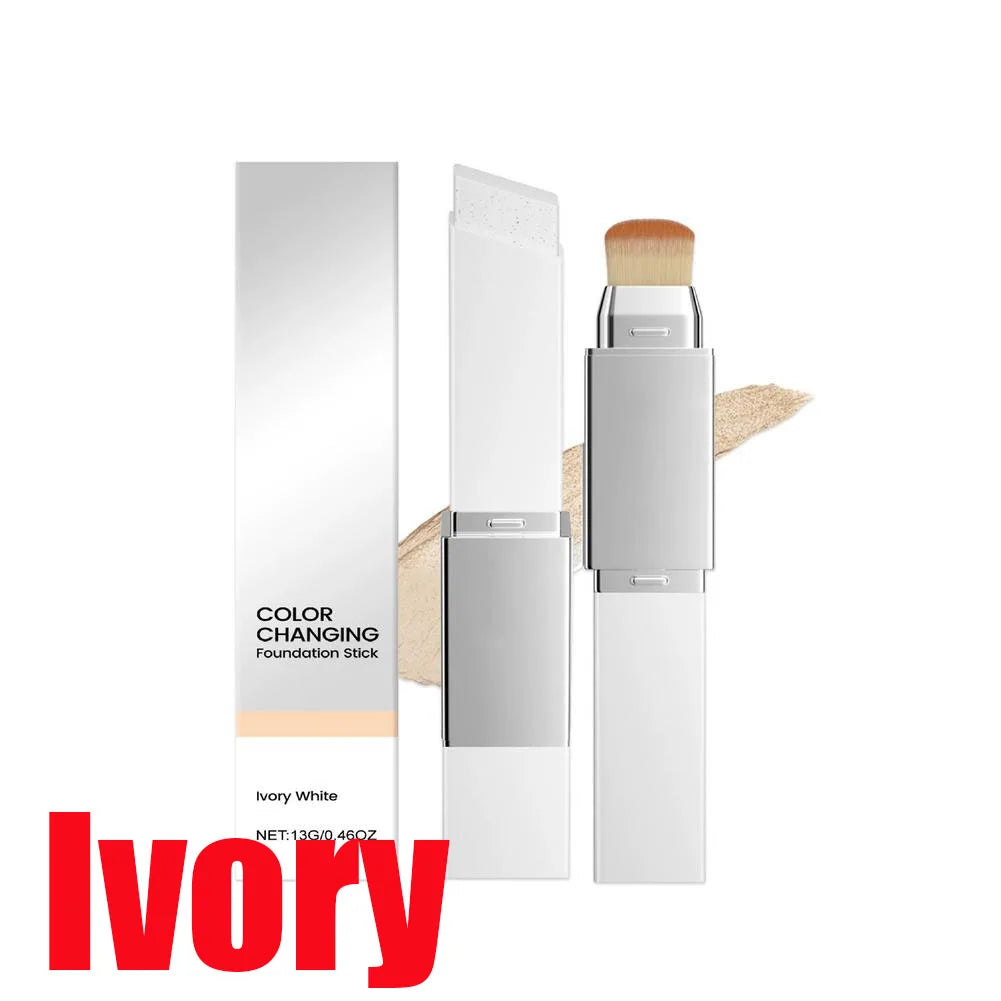 Flawless Color Changing Foundation Stick 2 in 1 Make-Up Stick Lightweight Creamy Formula Natural Matte Finish Buildable Coverage