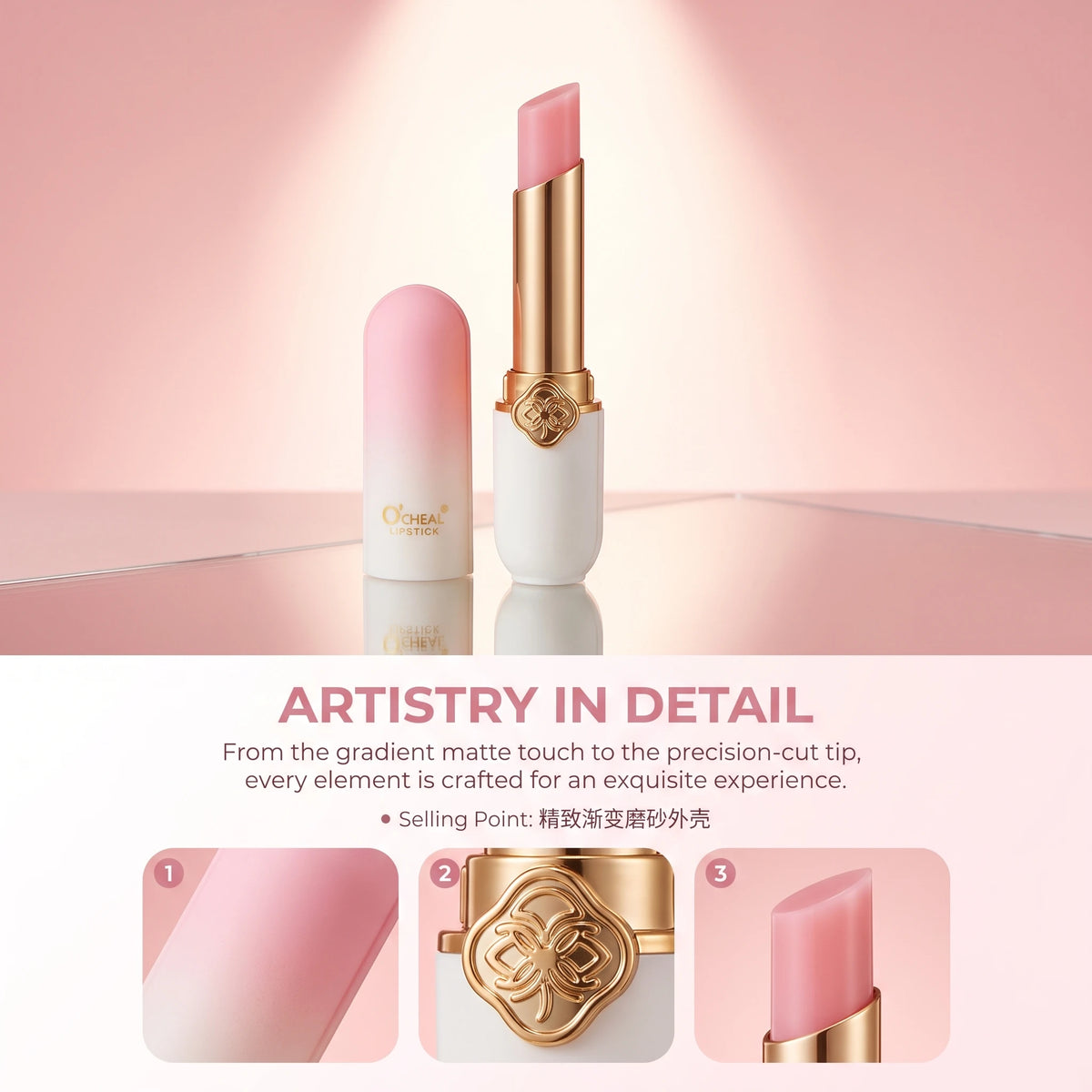 Twist Up Solid Lipstick Stick Moisturizing Pink Shine Glossy Long Lasting Smooth Lip Color Crayon Party Festival Daily Makeup