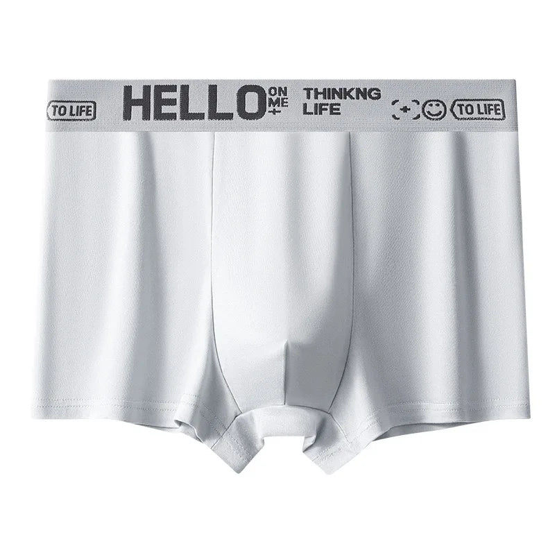 Men'S Mid-Waist Thin Sports Briefs Breathable Comfortable Large Size Boxer Shorts Youth Comfortable Flat Angle Underwear