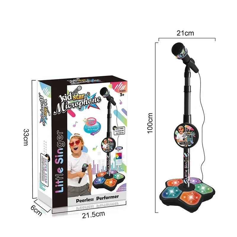 Kids Microphone Stand Toy Portable Children's Karaoke Electronic Durable Party Karaoke Microphone Stand Kids Karaoke Machine