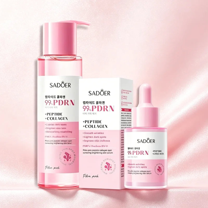 Pink PDRN Collagen Rich Essence With Peptides Salmon Moisturizing Toner,Refreshing Non-sticky Skin Care Serum For All Skin Types
