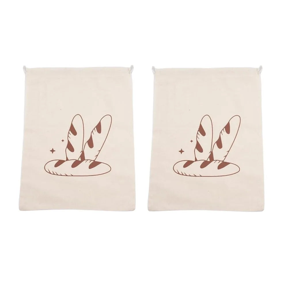 2 BOLSAS GRANDES DE LINO PARA PAN Bolsas de almacenamiento de pan ecológicas que mantienen la frescura, lavables, reutilizables con cordón, para panaderías