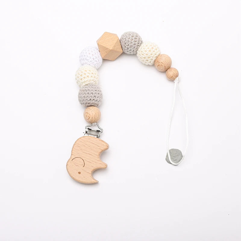 Pacifier Clip For Newborns Premium Safe Teething Clip With Silicone Flower Beads