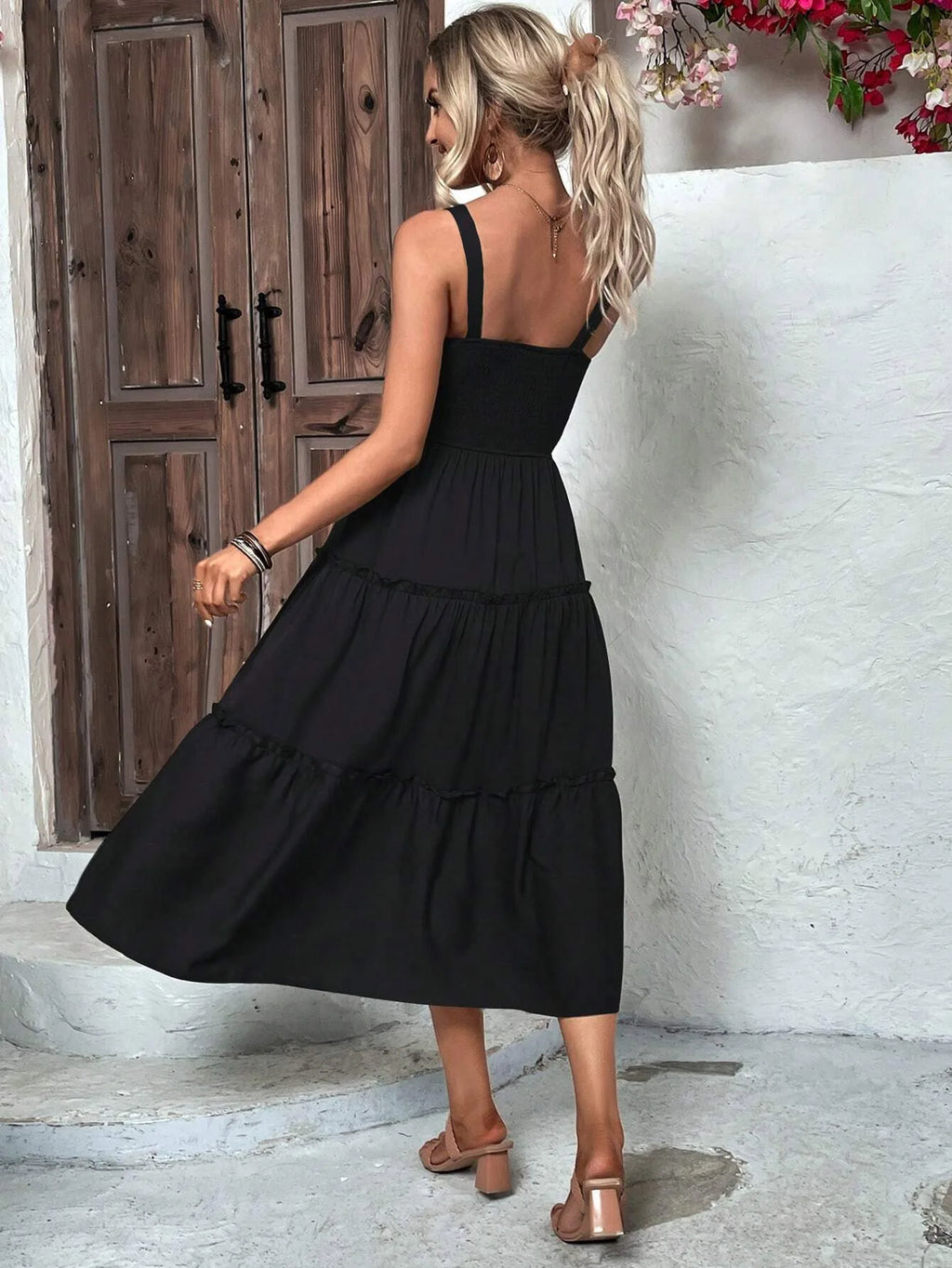 Summer Sexy Bodycon Tube Strap Dress for Party Beachwear Women's Ruched Bust Ruffle Hem Sleeveless Slip Dress