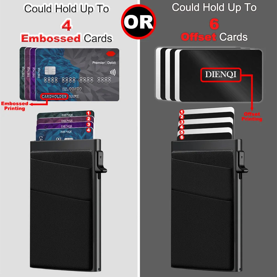 Anti-theft Cards Protectors Card Holder Minimalist Smart Wallet RFID Protection Aluminum Metal Box Cardholder Case Porte Carte