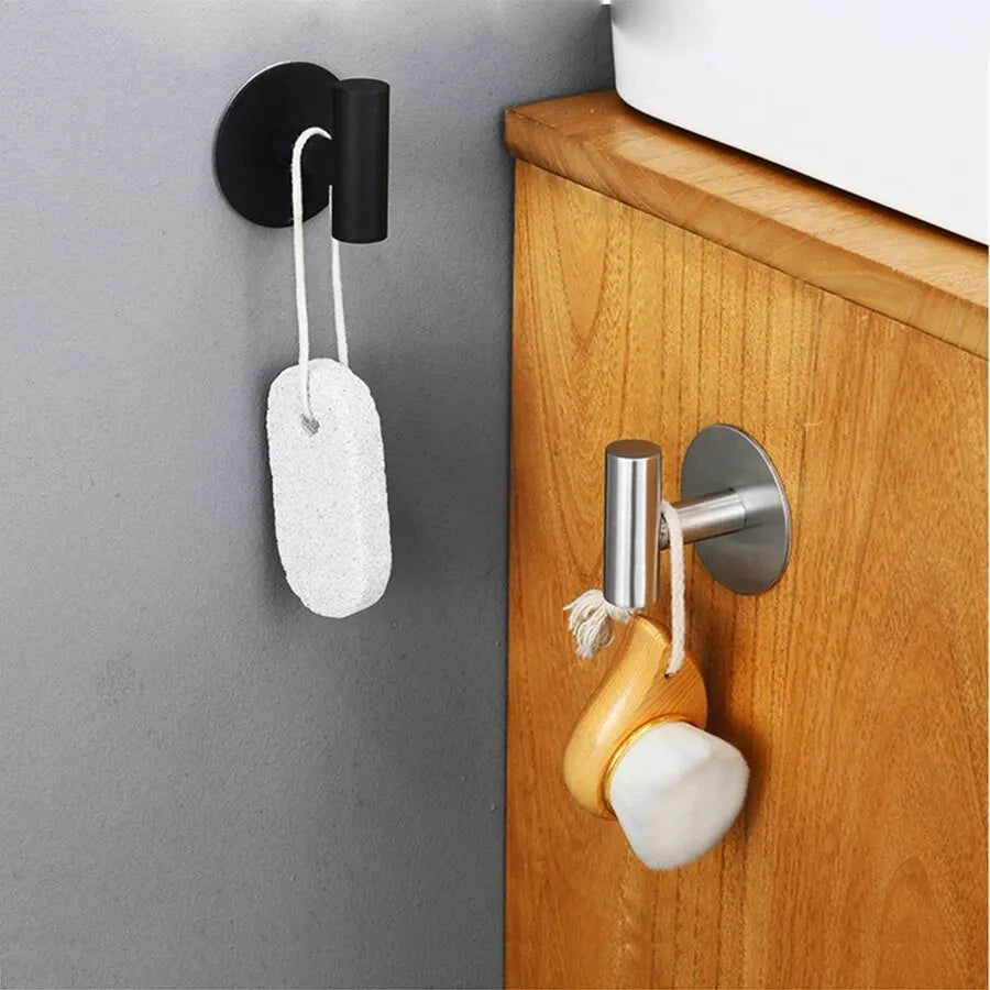 Ganchos Autoadhesivos de Acero Inoxidable Adhesivos de Pared Ganchos Colgantes Soporte para Abrigos Llaves Toallas Bolsos Sombreros Accesorios de Almacenamiento para el Hogar