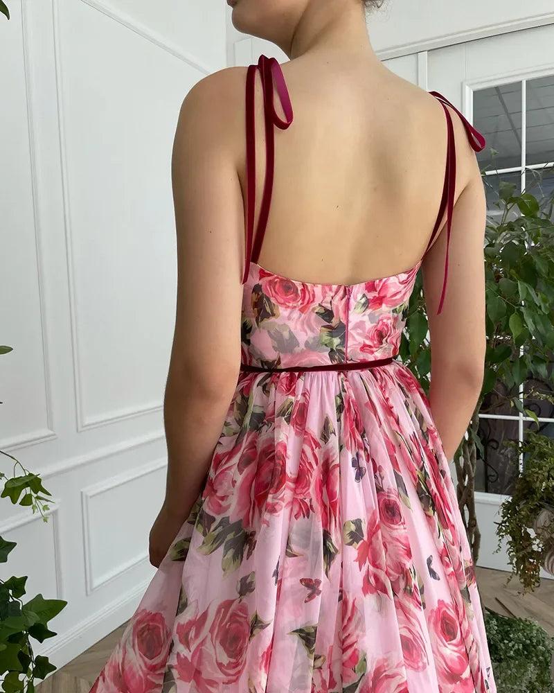 2024 New Vintage Printed Long Dress Sexy Tank Dress Beach Casual Vacation For Women Fashionable Sleeveless Design