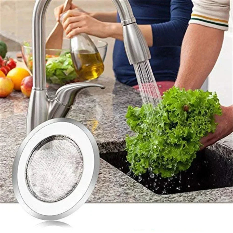 1/2Pcs Kitchen Sink Filter Stainless Steel Mesh Drain Stopper Sewer Mesh Strainers Bathroom Sink Strainer Drain Hole Filter Trap