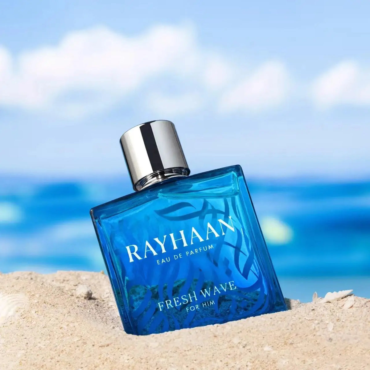 Rayhaan Fresh Wave For Him 100Ml Eau De Parfum. Exquisite Aqua‑Series Gift Box And Ice‑Blue Bottle. Crisp Ocean Scent, Premium Decent Gift Choice For Men On Various Occasions.