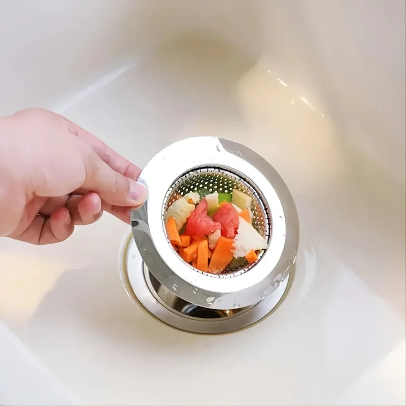 2pcs Kitchen Sink Strainer, Stainless Steel Sink Drain Strainer, Large Wide Rim 4.5" Diameter, Food Catcher For Most Sink Drains
