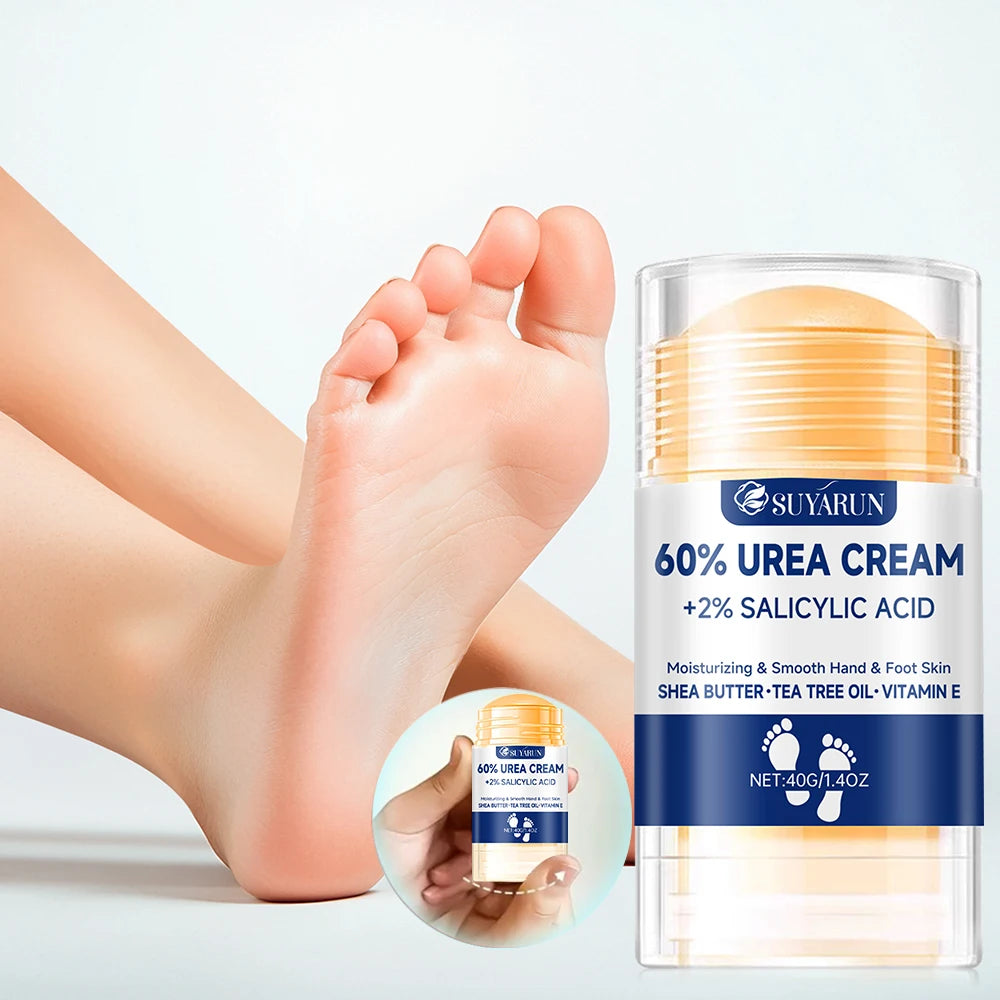 SUYARUN 60% Urea Foot Cream Stick - Moisturizing & Exfoliating, Cracked Heel Repair, Deep Hydration for Dry Feet, Long Protectio