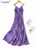 Tcyeek 100% Natural Mulberry Silk Womens Dresses Summer Clothes Elegant Fashion Dress 21MM Silk Maxi Dress 2026 Платье Женское