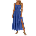 Casual Ruffle Dresses For Women Womens Solid Round Neck Short Sleeved Patchwork Long Skirt Is Fashionable And Vestidos Elegantes