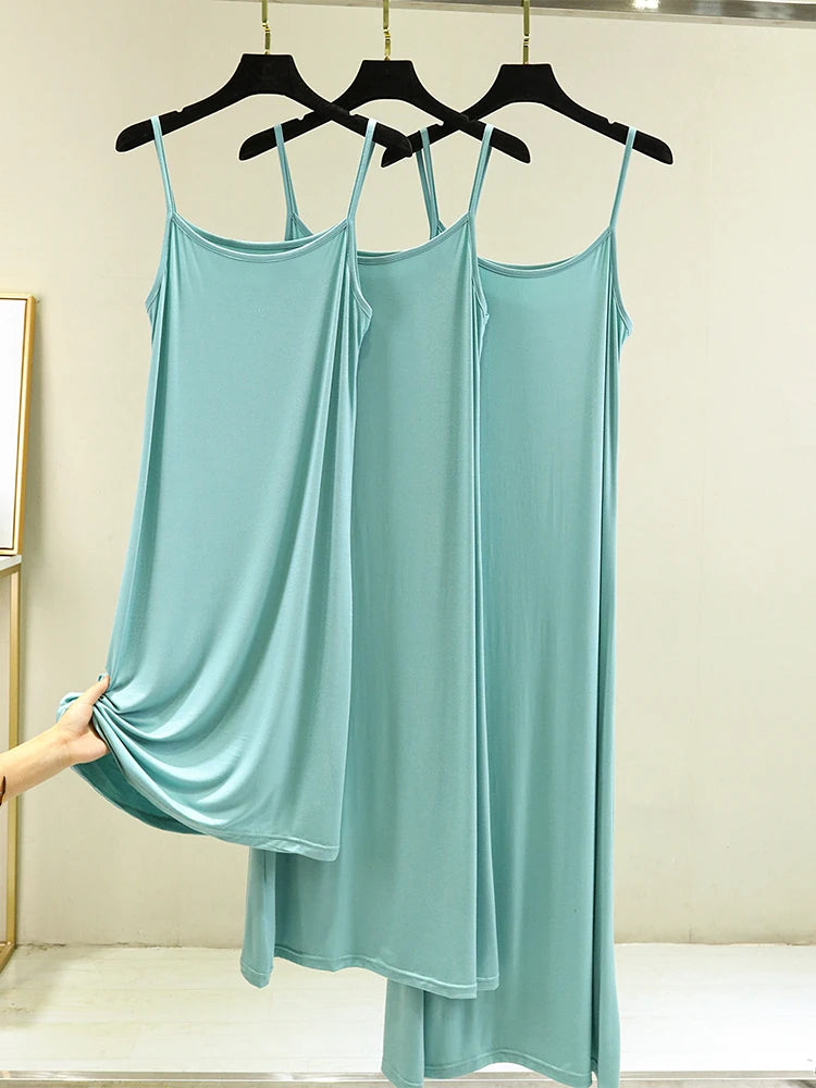 Modal Sleeveless Vest Dress Women Summer Thin Base Layer Color Block Casual round Neck Scene Casual July Deer Brand Dress