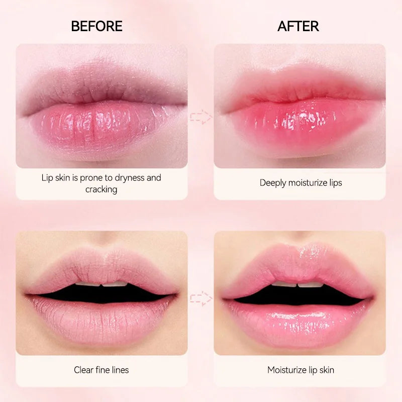 OMGA Color-Changing Lip Balm Jelly Lipstick Moisturizing Waterproof Hydrating Temperature-Sensitive Peach Flavor,Smooth Lips