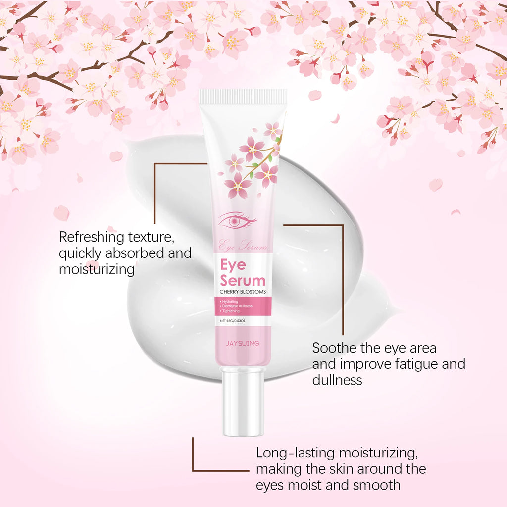 JAYSUING Sakura Eye Serum Anti Dark Circles Puffiness Eye Bag Wrinkle Remover Firming Moisturizing Brightening Eye Lifting Cream