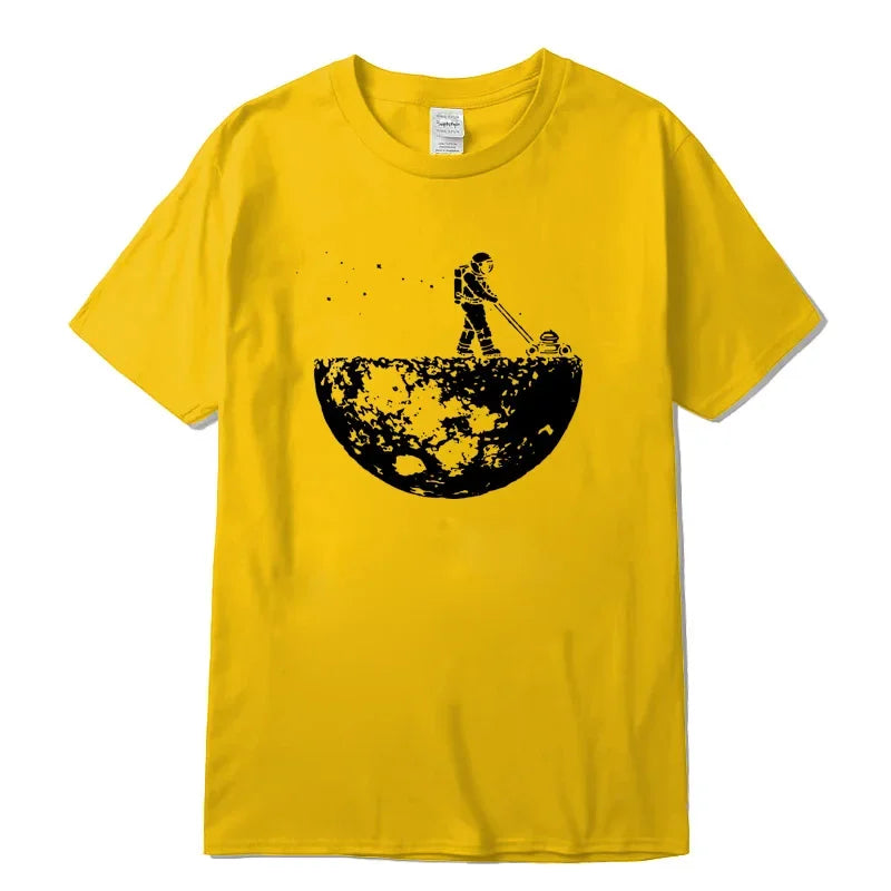 Summer Men T-Shirt High Quality 100% Funny Cotton Lunar Cleaner Printing Casual Cool Loose O-Neck Male Soft Tshirt Hip Hop Tees