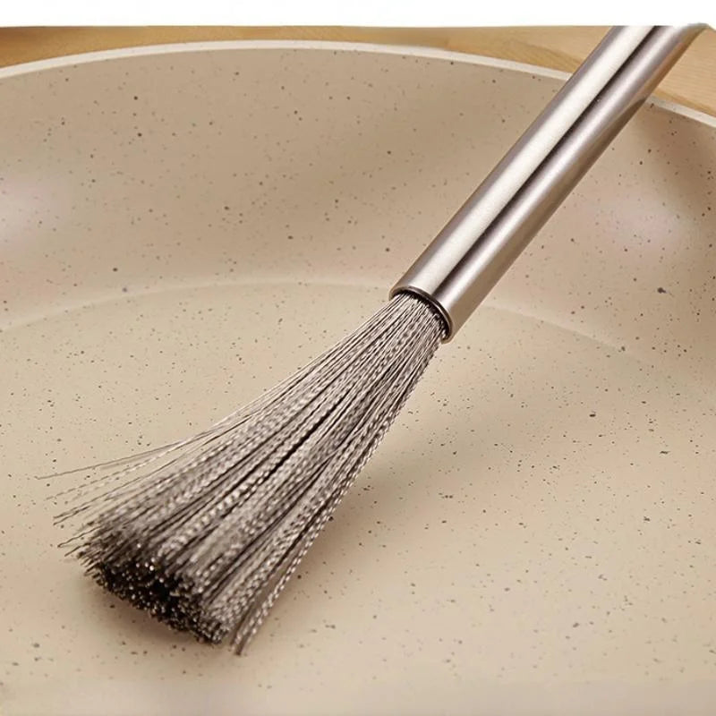1 Herramienta de Cocina de Acero Inoxidable, Cepillo Limpiador de Ollas, Cepillo Fregador de Utensilios de Cocina, Cepillo de Alambre Desincrustante, Nuevo