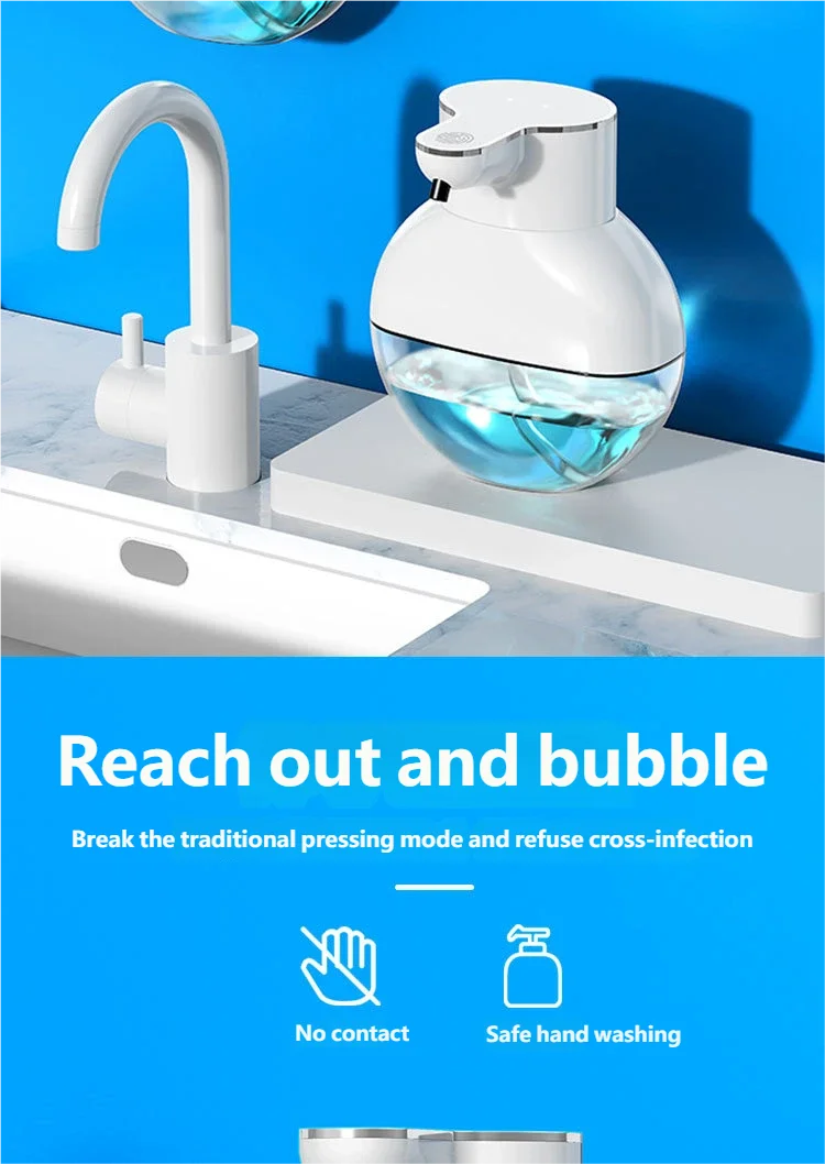 Dispensador de jabón automático Homefish, dispensador de espuma de jabón de manos de pared inteligente para lavavajillas de pequeña y gran capacidad