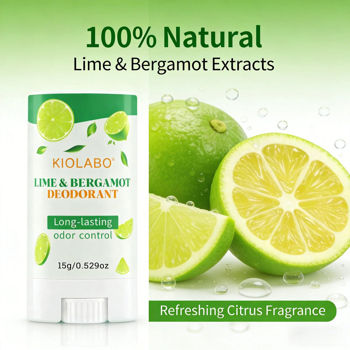 Hitworker Lime & Bergamot Natural Deodorant Stick - Unisex