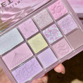 12Color Pink Brown Eye Shadow Tray Pearl Glitter Earth Matte Chocolate Eyeshadow Palette Korea Low Saturation Eye Pigment Makeup