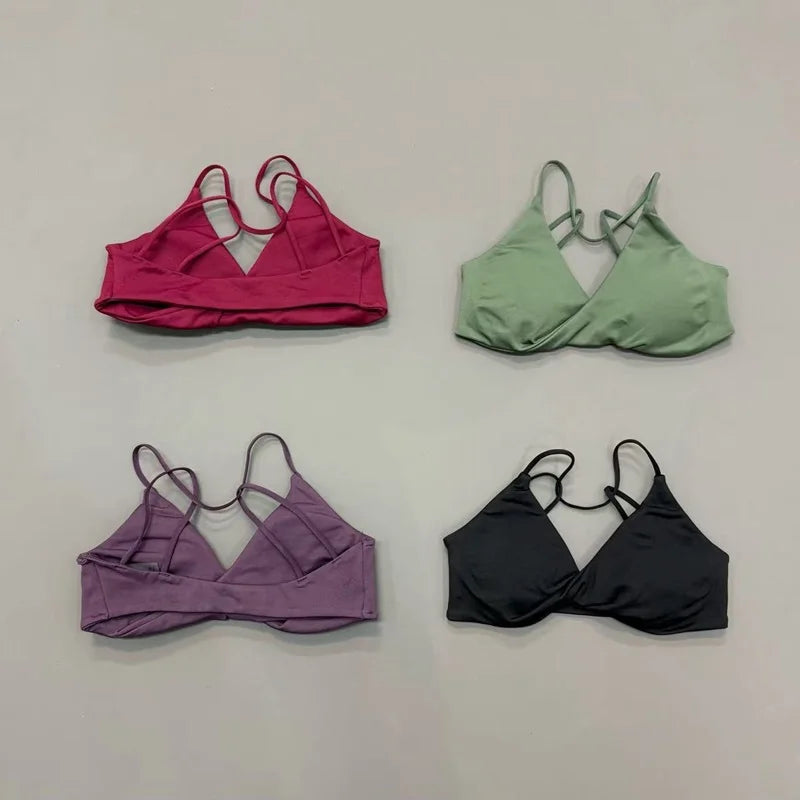 HISTELLO Vision Sports Bra Women Yoga Underwear Gym Running Exercise Backless Bra High Support Active Wear Fitness Workout Top