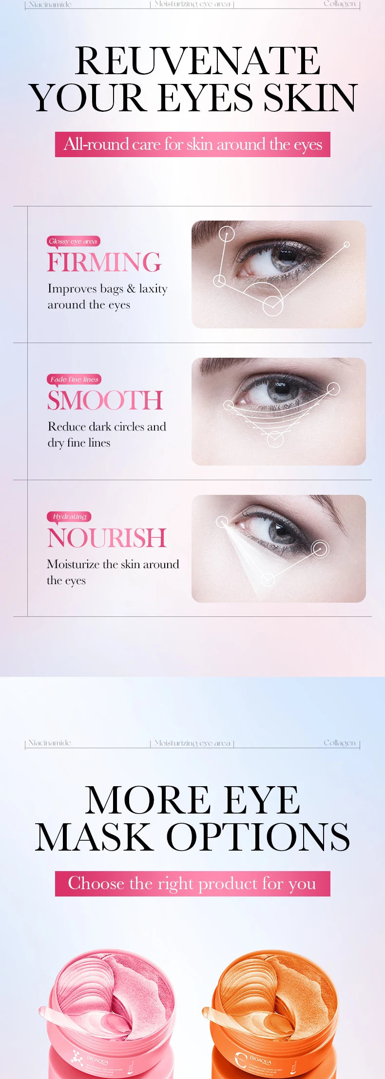 Niacinamide Collagen Eye Mask Patches - 80 Pieces