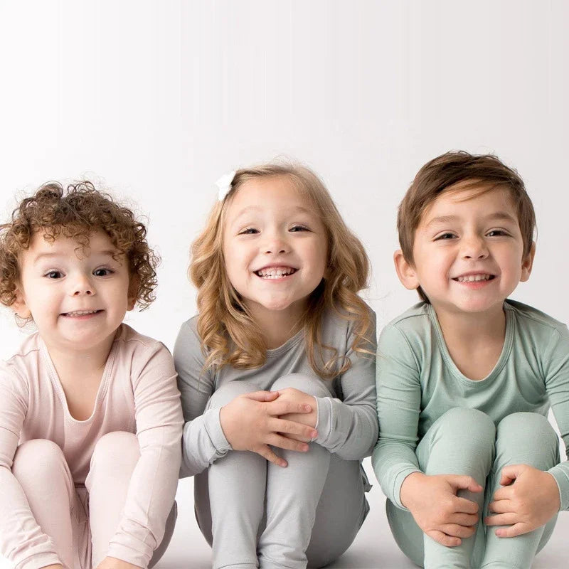 Kids Tales Bamboo Fiber Pajamas Set - Solid Breathable Sleepwear
