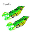 2PCS Soft Silicone Frog Baits, 5G, 8.5G, 13G Plastic Freshwater Fish Baits with Fishhooks, Top Water Rays, Artificial 3D Eyes